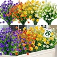 thumbnail image 6 of Artificial Daffodil Outdoors Flowers, UV Resistant Artificial Daffodils Fake Flowers Faux Plastic Plants Spring Summer Decoration for Home Garden Outdoor Patio Porch Table Vase Decor(Red,12x4"), 6 of 9