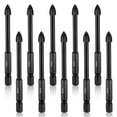 thumbnail image 1 of 10pcs Perceuse Triangle en Béton de Verre - Noir, 1 of 7