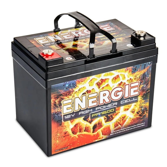 Energie PR1600 1600 Watt 12V Power Cell Battery, High-Output AGM Auxiliary Power Cell for Car Audio Systems