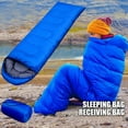thumbnail image 2 of XEENSO 2pcs Outdoor Rectangular Sleeping Bag Waterproof Warm Adult Camping Hiking, Blue, 2 of 10