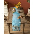thumbnail image 4 of Hokiten Table Runners 70 Inches Long Dress Scarves, Coastal Sea Turtle Farmhouse Coffee/Dining/Kitchen Table Decor, Holiday Table Runner, Vintage Teal Nautical Beach Botanical 13x70 Inch, 4 of 7