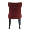 thumbnail image 4 of Tcbosik 2 Pack Modern Dining Chairs, PU and Velvet Upholstered Side Chair with Tufted Button Back, Accent Chair with Wood Legs for Kitchen, Living Room, Black+Burgundy, 4 of 8