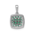 thumbnail image 3 of Finest Gold 14K White Gold Diamond & 0.50 Emerald Square Halo Pendant, 3 of 4