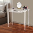 thumbnail image 2 of Acrylic Desk Small Clear Table with Drawer 29.53in Height  Table with 31.5*15.75in Spacious Tabletop Modern Floorstanding Desk for Bedroom Living Room, 2 of 15