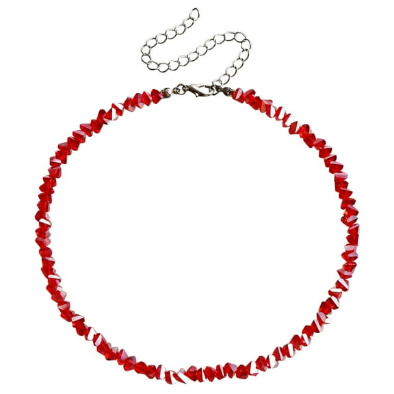 XmhyTop-A Crystal Beaded Necklace Red Elegant Crystal Accents 1 Piece Fashion Jewelry Accessory