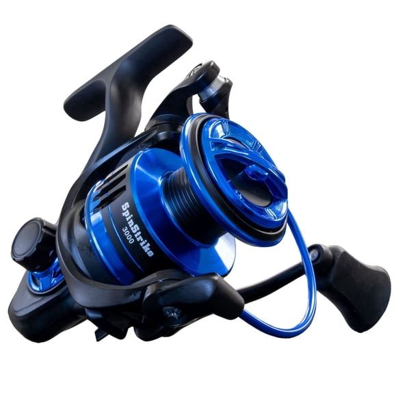 Reaction Tackle Spinning Reel, Smooth Drag System, Reaction-1000, Black and Blue
