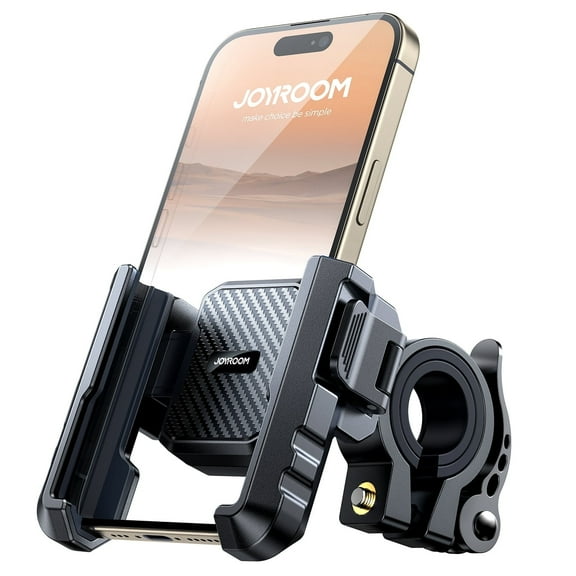 JOYROOM Bike Phone Holder, Not Block Camera Motorcycle Phone Mount, 360° Rotatable Scooter Bicycle Handlebar Phone Mount for 4.7"-7" Smartphones, Black