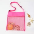 thumbnail image 3 of 5-PCS Colorful Mesh Beach Bags Portable Foldable Sea Shell Bag with Adjustable Carrying Straps / Toy Storage Bag Yellow, Rose, Purple, Green, Blue Set of 5 Beach Bags, 3 of 4