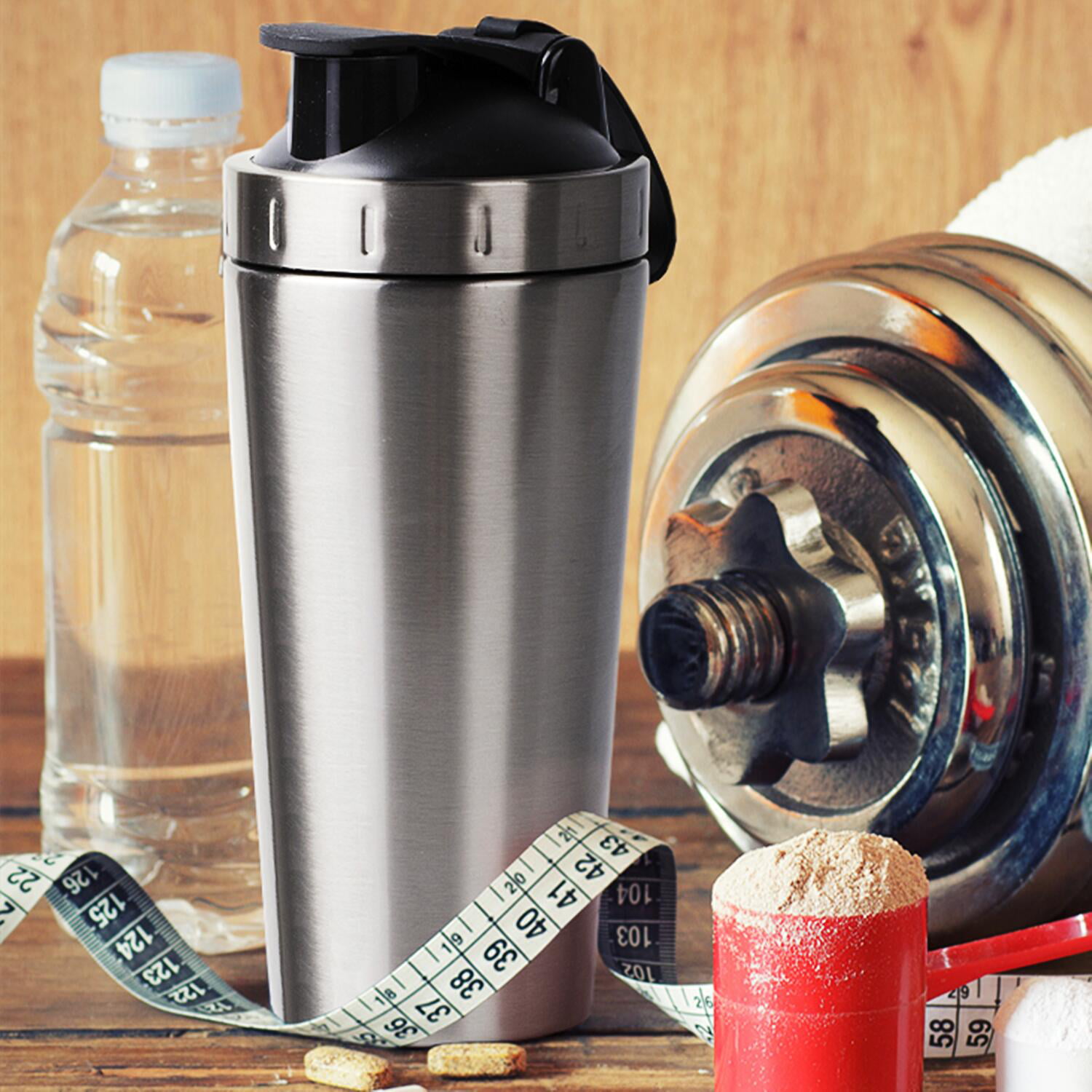 Stainless Steel Protein Shaker Cup Portable Fitness Sports Shaker