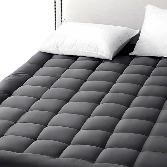 Oaskys Hypoallergenic Mattress Topper – Grid Fitted Sheet, Soft Microfiber Top Mattress Cover, Wrinkle Resistant Breathable for All Season Comfort