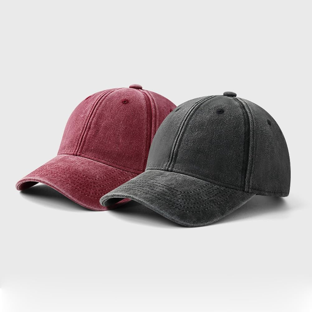 Oversized Vintage Washed Baseball Dad Hat - XL-XXL Big Head Size, Adjustable Strap, 100% Cotton
