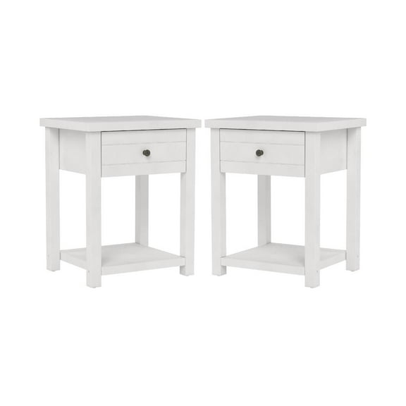 Hillsdale Living Essentials Living Essentials by Hillsdale Harmony Wood Accent Table, Set of 2, Matte White