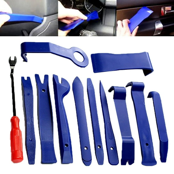 Ludlz 12 pcs Auto Pry Tools Kit Door Trim Panel Dash Stereo Radio Interior Light Removal Professional Auto Car Radio Audio Door Panel Trim Removal Pry Tool Set