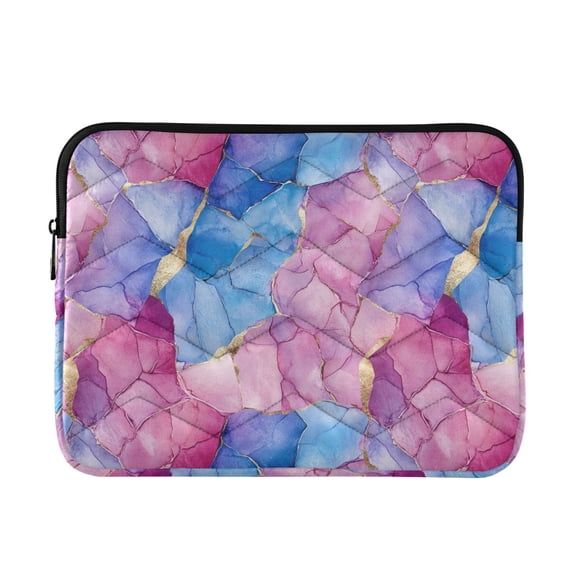 FORMRS 13-13.3 inch Laptop Sleeve Case Soft Carrying Quilted Computer Bag Cover, Watercolor Blue Marble Pattern
