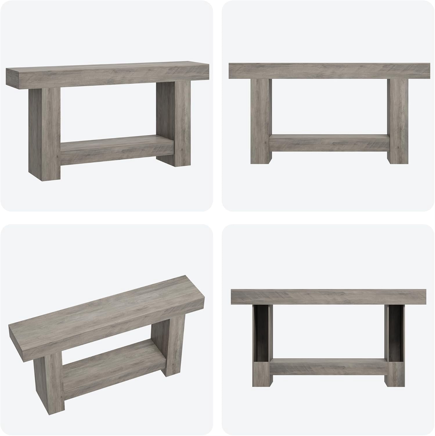 Huisuilinss Hall Console Table, 47" Modern Minimalist Narrow Sofa Display Accent Entry Accent Table Farmhouse Hallway Table with 2-Tier Storage Shelf for Living Room, Entryway, or Hallway
