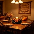 thumbnail image 5 of Fall Candle Rings Fall Decorations for Home Thanksgiving Decorations Artificial Sunflower Maple Leaf Candle Wreath for Table Centerpiece by MPOISVA, 5 of 7