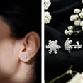 thumbnail image 3 of Rosec Jewels Snowflake Earrings for Women - Certified Moissanite Stud Earrings with Screw Back (D-VS1 Quality) - Ready to Gift, 925 Sterling Silver, 3 of 9