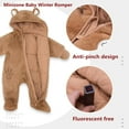 thumbnail image 2 of JiAmy Infant Baby Hooded Snowsuits Romper Fleece Playsuit Footed Jumpsuit Bear Ear Winter Outfits, 2 of 6