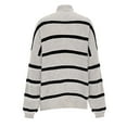 thumbnail image 5 of Qetyuw Crochet Knit Sweater for Women Striped Long Sleeve Turtleneck Pullover Jumpers Oversized Chunky Casual Sweaters, 5 of 7
