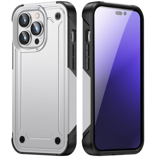 Hybrid Slim Case for iPhone 14 Pro Max 6.7inch Dual-Layer Soft Shockproof Case Hard PC Back Anti-Fingerprint Anti-Scratch Full Body Rugged Case,Red