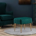 thumbnail image 2 of DUHOME Modern Velvet Upholstered Ottoman, Tufted Footrest Vanity Chair Makeup Chair Vanity Stool for Bedroom Living Room Kids' Room Atrovirens, 2 of 7
