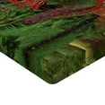 thumbnail image 2 of Ambesonne Lake Fitted Sheet, Chinese Bridge in a Forest, Twin XL Size, Red Green, 2 of 3
