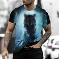 thumbnail image 3 of Men's Summer New Animal Wolf T-shirt 3D Printed Large Classic Retro Short Sleeved Top Harajuku Men's Clothing T-shirt, 3 of 5