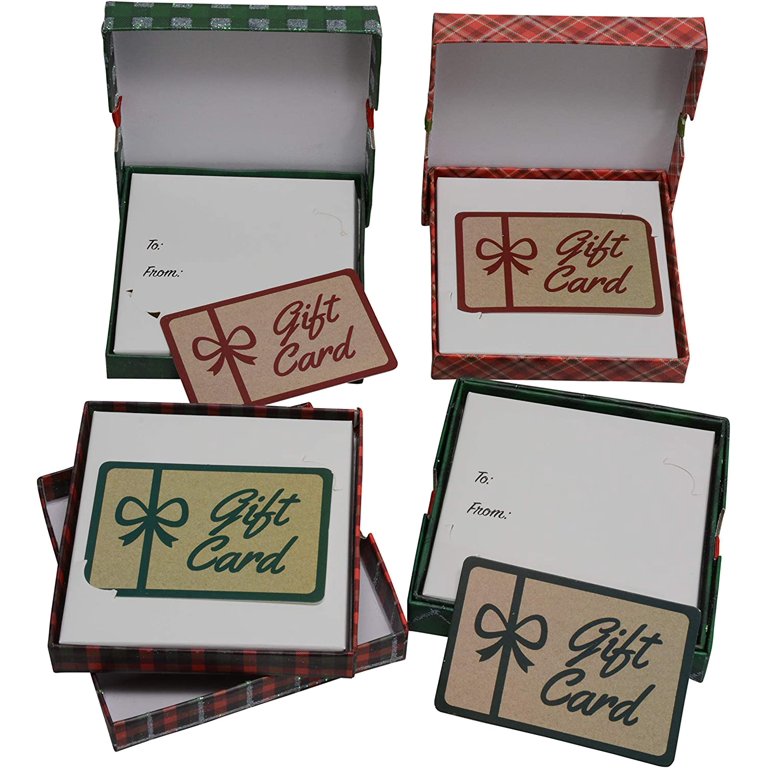 Christmas Gift Card Holder Boxes With Ribbon & Glitter (Set Of 4) -  Walmart.Com