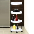 thumbnail image 3 of Carrito organizador de cocina con ruedas bloqueables, estante rodante y cesta de almacenamiento de varios niveles. Blanco, 3 of 9
