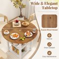 thumbnail image 2 of Yardi Yarda Folding Round Dining Table Drop Leaf Table with 2 Shelves for Small Spaces, Dining Table for Indoor, White, 2 of 11