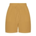 thumbnail image 5 of TAGOLD Womens Summer Summer Shorts Pants,Women's Cotton Linen Shorts Solid Color Comfortable Elastic Wide Leg Casual Shorts, 5 of 5