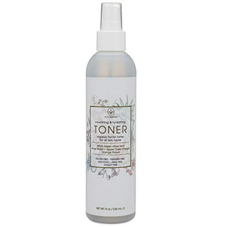 Facial Toner & Organic Face Mist - Extra Nourishing & Hydrating Natural Facial Mist with Witch Hazel, Apple Cider Vinegar, Rose Water for Dry, Oily, Acne Prone Skin. Balance pH, Nourish &