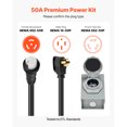 thumbnail image 6 of KFFKFF 50 Amp Generator Cord and Power Inlet Box, 10FT, 125V/250V STW 6/3 + 8/1 AWG Extension Cable, NEMA 14-50P to SS2-50R, Twist Lock Plug, Inlet Box Set, for Connecting Generator to Home, 6 of 9