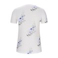 thumbnail image 4 of Mujeres de Verano Tops de Moda Casual Color Bloqueado Impreso Cuello en V Grande de Manga Corta, Blusa Ligera Y Elegante, 4 of 7