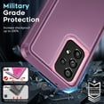 thumbnail image 4 of Compatible for A53 5G Case: Samsung A53 5G Case with 2 PCS Tempered Glass Screen Protectors, 3 in 1 Full Body Shockproof Rubber Dustproof Rugged Protection Phone Case for A 53 5G, Wine Red/Pink, 4 of 15