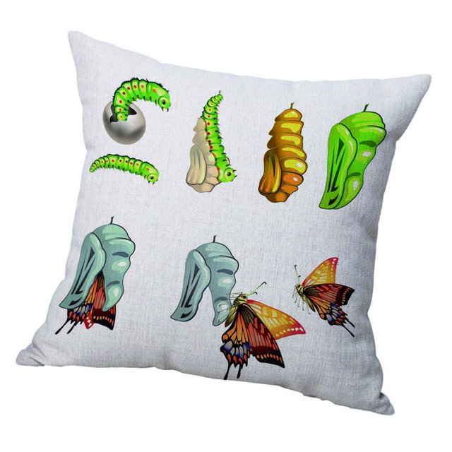 Funda de almohada decorativa Sunnimix lino patrón animal Mariposa 50x50cm
