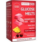 Glucose SOS Melts 15g Dose – 5 Pack - All Natural Dissolvable Glucose Tablet for Body Sugar Recovery, No Water Needed - Cherry/Pineapple