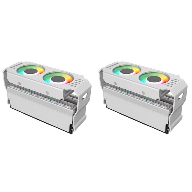 2X PC Case RAM Memory Module ARGB Cooler DDR3 to DDR5 5V 3Pin PWM 4Pin Light Sync 120mm Dual Fans Cooling Radiator White,2 x RAM Cooler,White