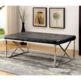 thumbnail image 2 of Furniture of America Motto Contemporary Faux Leather Tufted Bench in Black, 2 of 5