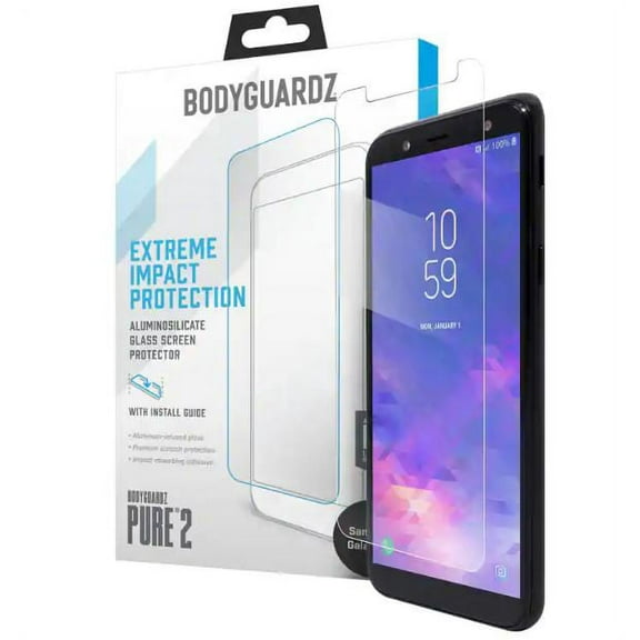 BodyGuardz Pure 2 Tempered Glass Screen Protector - Samsung Galaxy A6
