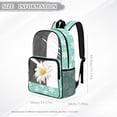 thumbnail image 7 of COEQINE Large Clear Backpack 17 Inch Transparent Bookbag for Women Girls College, Heavy Duty PVC Polyester Backpack for Work Travel, Stylish Daypack for Concert Stadium, Daisy Mint Green, 7 of 7