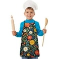 thumbnail image 2 of Pioneer Flower Floral Print Pattern Kids Aprons for Girls and Boys,Adjustable Neck Strap Toddler Aprons for Kids Cooking Baking, 2 of 7