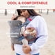thumbnail image 4 of YOU+ME Portabebés 4 en 1 para recién nacidos y niños pequeños - Portabebés delantero y trasero para todas las posiciones - Incluye babero bandana 2 en 1 - Soporte para 8-32 libras (malla gris), 4 of 5