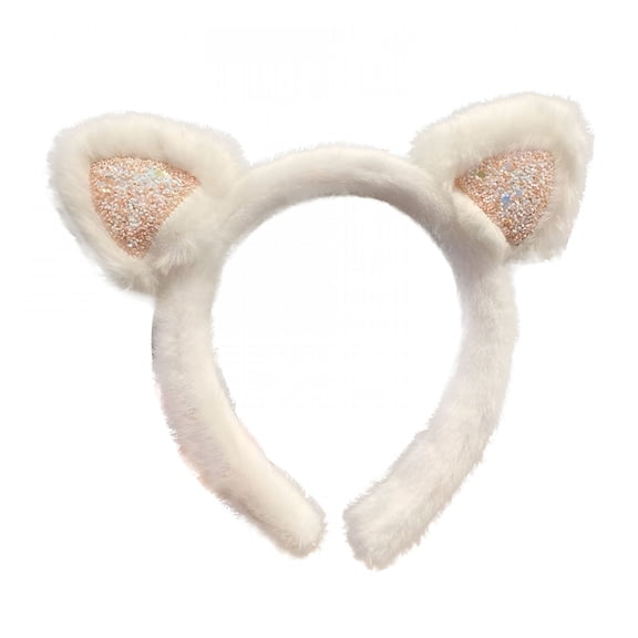 PLANTORA Cat Ears Headband Soft Elastic Hair Clip for Women Cute Animal Ear Hairband Movable Accessory Party Christmas Dress Up Head Wear