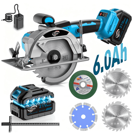 Brushless Circular Saw Kit, Portable Handheld Cutting Saw with Full Accessories & Ergonomic Handle, Ideal for Home Decoration, Furniture Repair, Garden Woodworking, Gift for Men