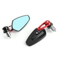 thumbnail image 3 of Red Universal Motorcycle 7/8" 22mm Handle Bar End Rearview Side Mirrors, 3 of 6