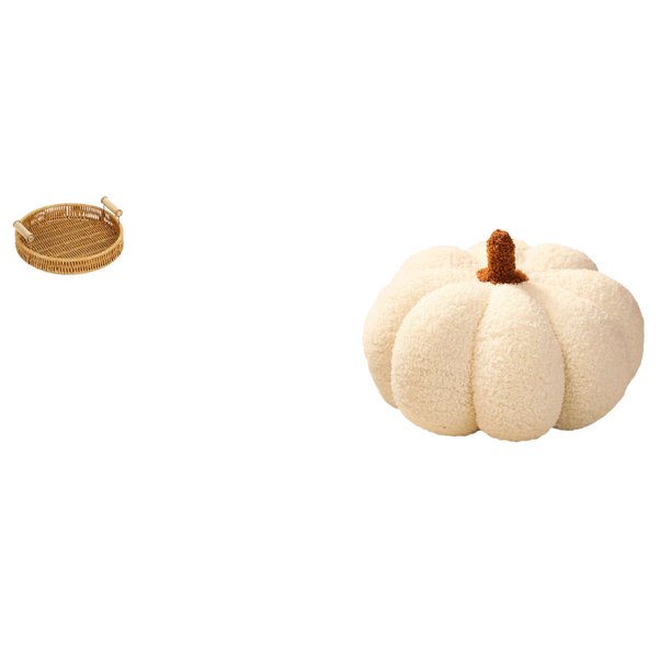 Cestas de almacenamiento,Cestas de almacenamiento de cocina tejidas con asas hechas a mano,Cestas de pan redondas Bandejas para servir Rectángulo,Almohadas de calabaza de Halloween,Almohadas