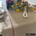 thumbnail image 4 of Jute Table Runner, Jute Textured Fabric with Lace & Tassels Beige Jute & Cotton 16 x 108 inch extra long, Wedding Decor Table Linen Modern Table Runner - Jute Vibes, 4 of 10
