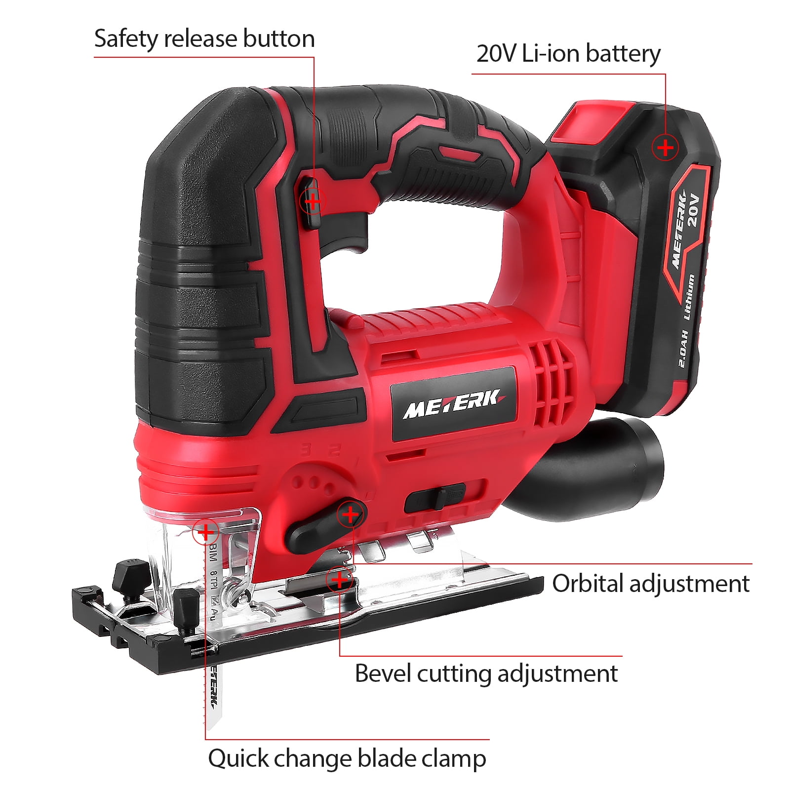 Meterk 20V Jigsaw Cordless Orbital 