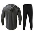 thumbnail image 2 of Men‘s Pure Color Lightweight Sweat Absorption Sports Long Sleeve Pullover Sweatshirt Set, 2 of 5